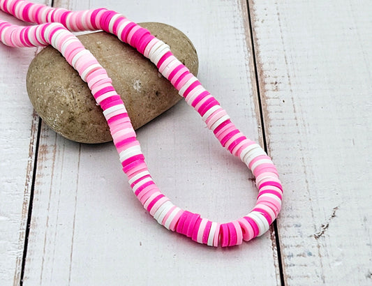 290 perles heishi tons rose fuchsia 6mm