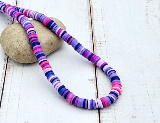 290 perles heishi tons violet 6mm