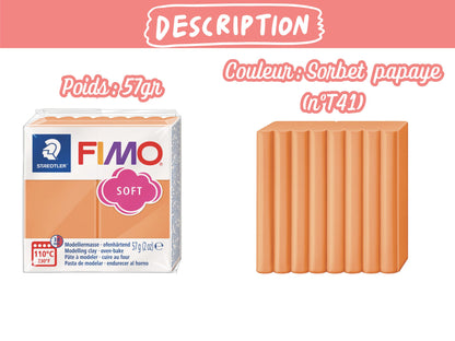 Pâte Fimo Soft 57g – Sorbet papaye n°T41