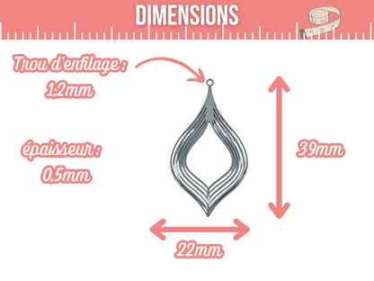 10 estampes feuilles grises acier inoxydable
