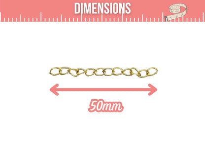 100 chaînettes d'extension maille courbée couleur or