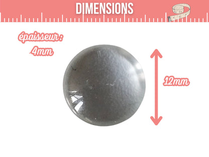 20 cabochons en verre 12mm