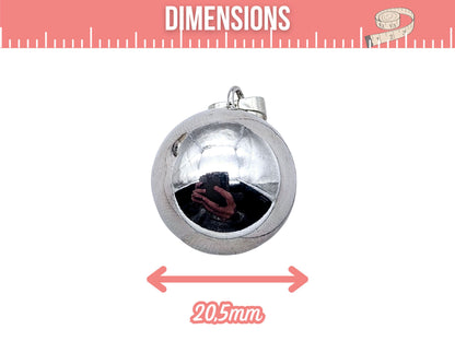 2 pendentifs bola bille sonore 20,5mm argenté - Avec bélière