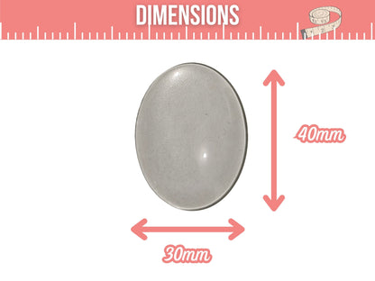 10 cabochons en verre forme ovale 40x30mm