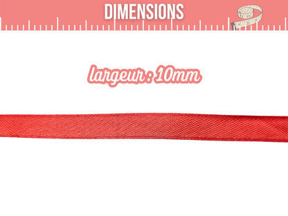 Ruban satin rouge 22 mètres – Largeur 10 mm