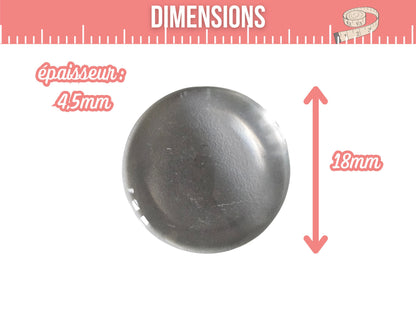 20 cabochons en verre 18mm