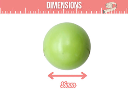 2 perles sonores 16mm couleur vert anis création bolas de grossesse