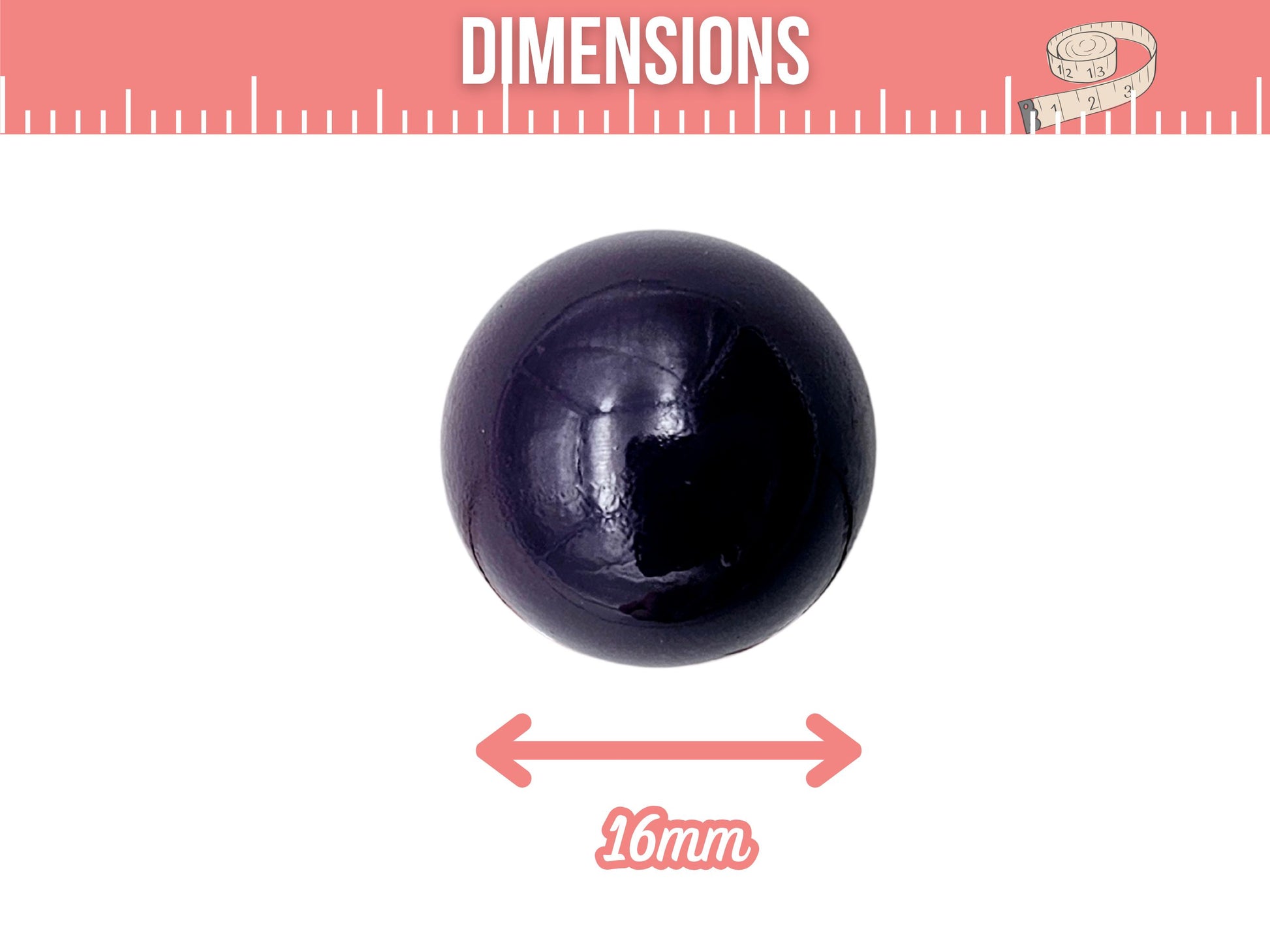 2 perles sonores 16mm couleur violet foncé création bolas de grossesse