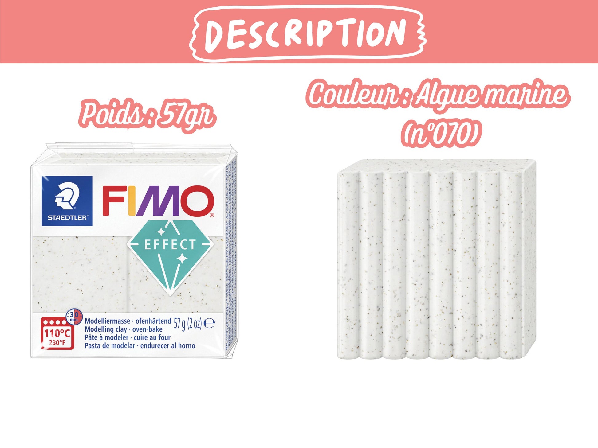 Pâte Fimo Effect botanique 57g – Algue marine n°070