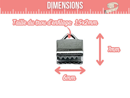 10 embouts fermoirs griffes 6mm acier inoxydable