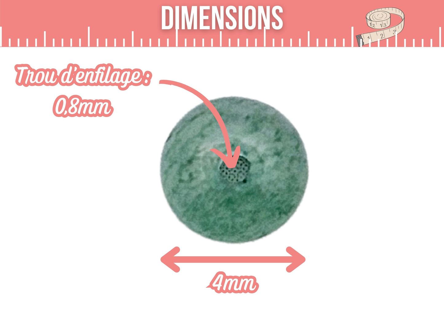 90 perles aventurine rondes 4mm