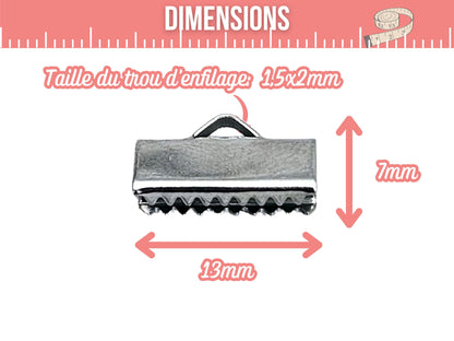 10 embouts fermoirs griffes 13mm acier inoxydable