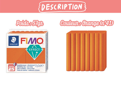 Pâte Fimo Effect métal 57g – Orange n°41