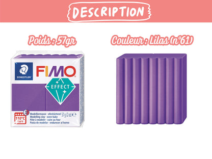 Pâte Fimo Effect métal 57g – Lilas n°61