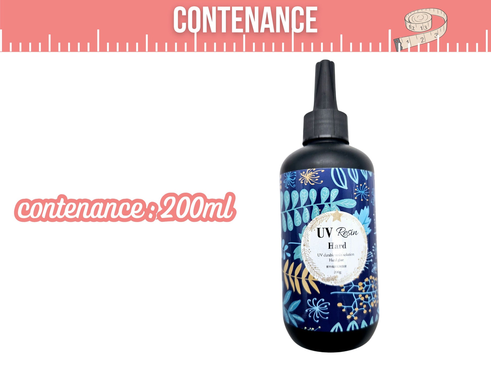 Résine UV transparente de type dur 200gr