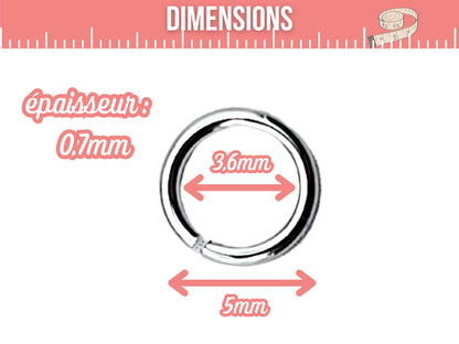 50 anneaux de jonction 5mm argent platine