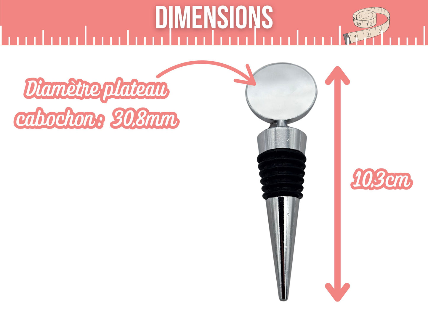 5 bouchons bouteille de vin plateau cabochon 30mm