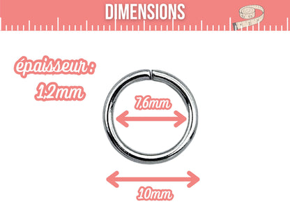 200 anneaux de jonction 10mm acier inoxydable