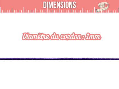 Fil élastique violet 1mm – 22 mètres