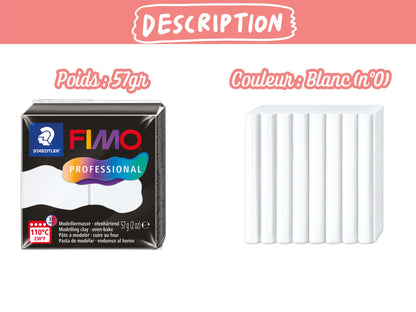 Pâte Fimo Professional 57g – Blanc n°0