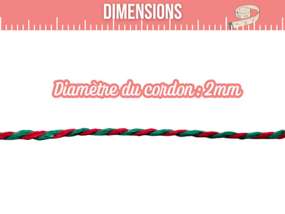 Bobine de ficelle style Baker’s Twine rouge et vert – 100 mètres