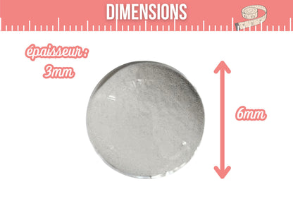40 cabochons en verre 6mm