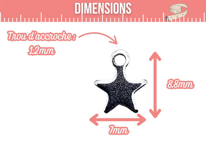 20 breloques étoiles acier inoxydable