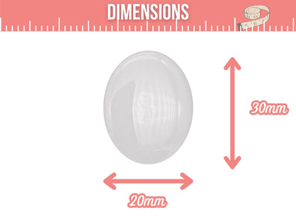 10 cabochons en verre forme ovale 30x20mm