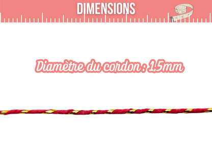 Bobine de ficelle style Baker’s Twine orange-rouge et doré - 50m