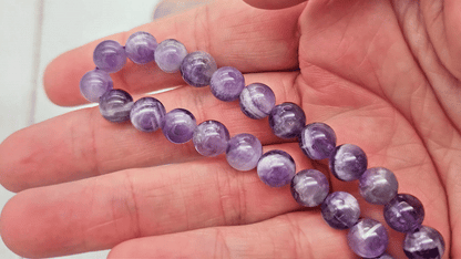 45 perles améthyste véritable rondes 8mm