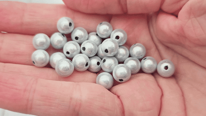 45 perles miracle argentées 8mm