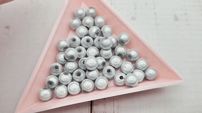 100 perles miracle argentées 6mm