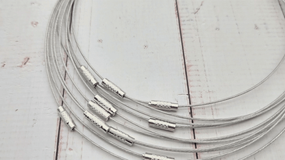 10 tours de cou couleur argent acier inoxydable