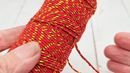 Bobine de ficelle style Baker’s Twine orange-rouge et doré - 50m