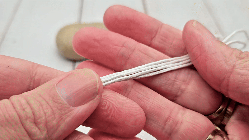 Cordon en coton ciré blanc 1mm - 10 mètres