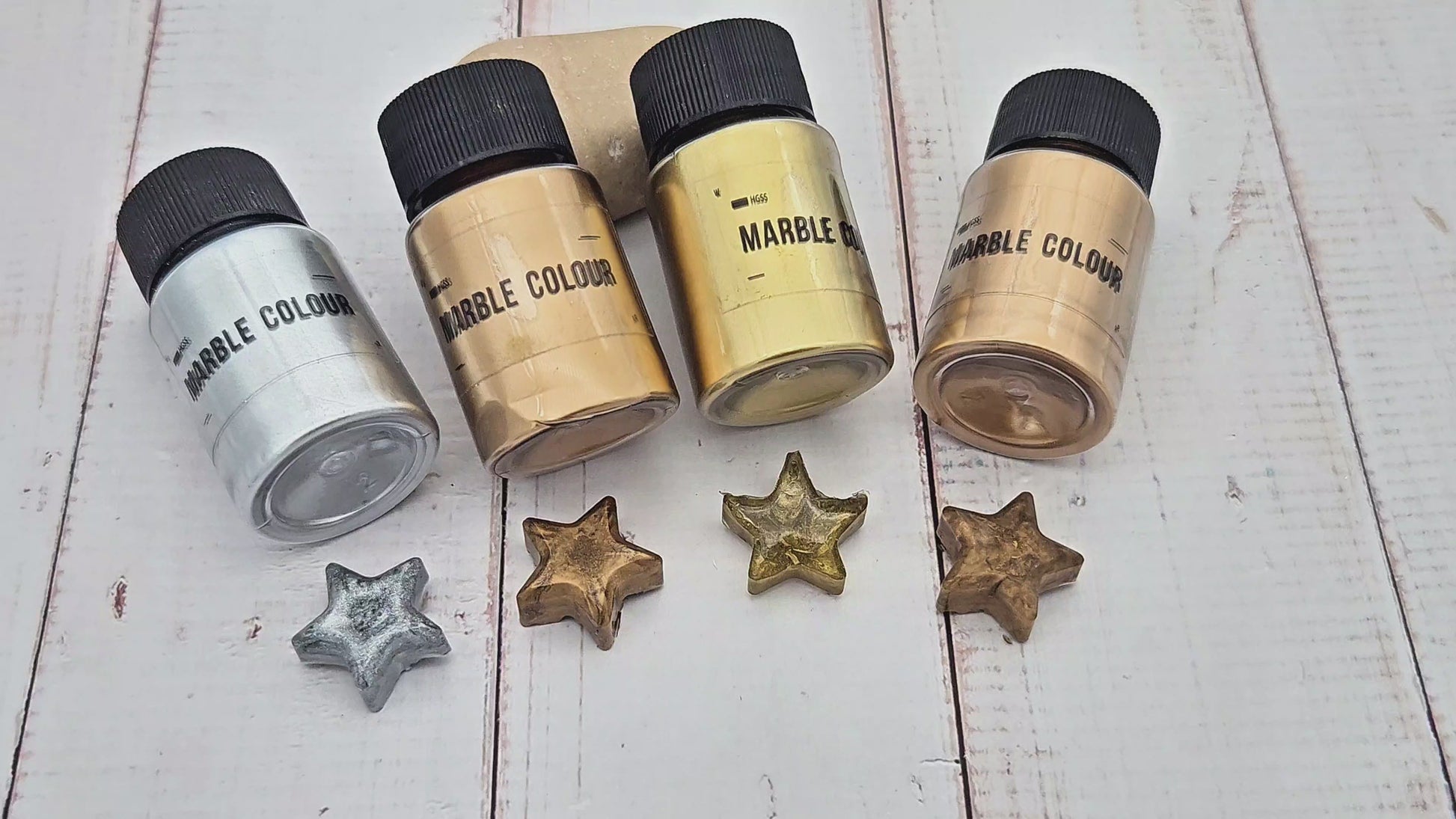 4 flacons de pigments métalliques pour résine