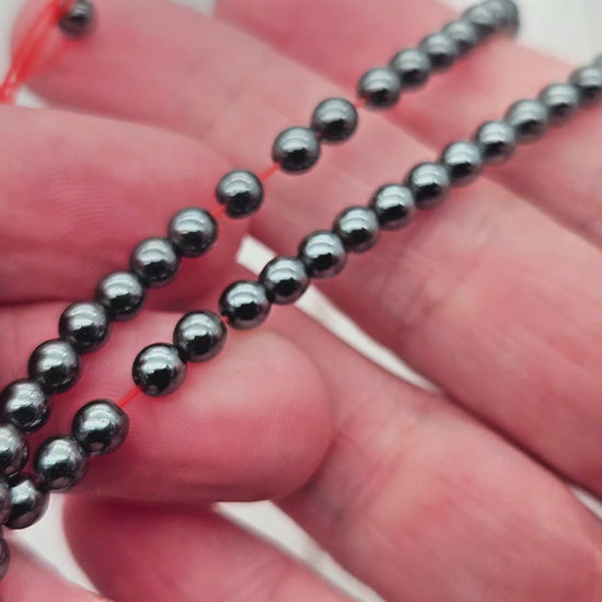 95 perles hématite non magnétique 4mm