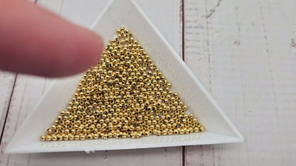 500 perles rondes 2mm acier inoxydable doré