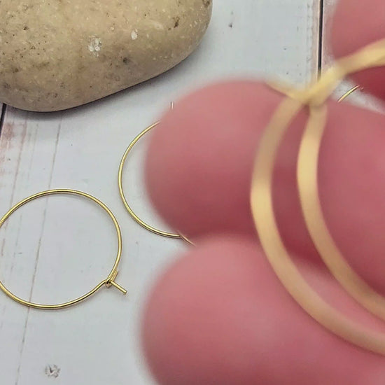 10 créoles rondes 25mm acier inoxydable dorées