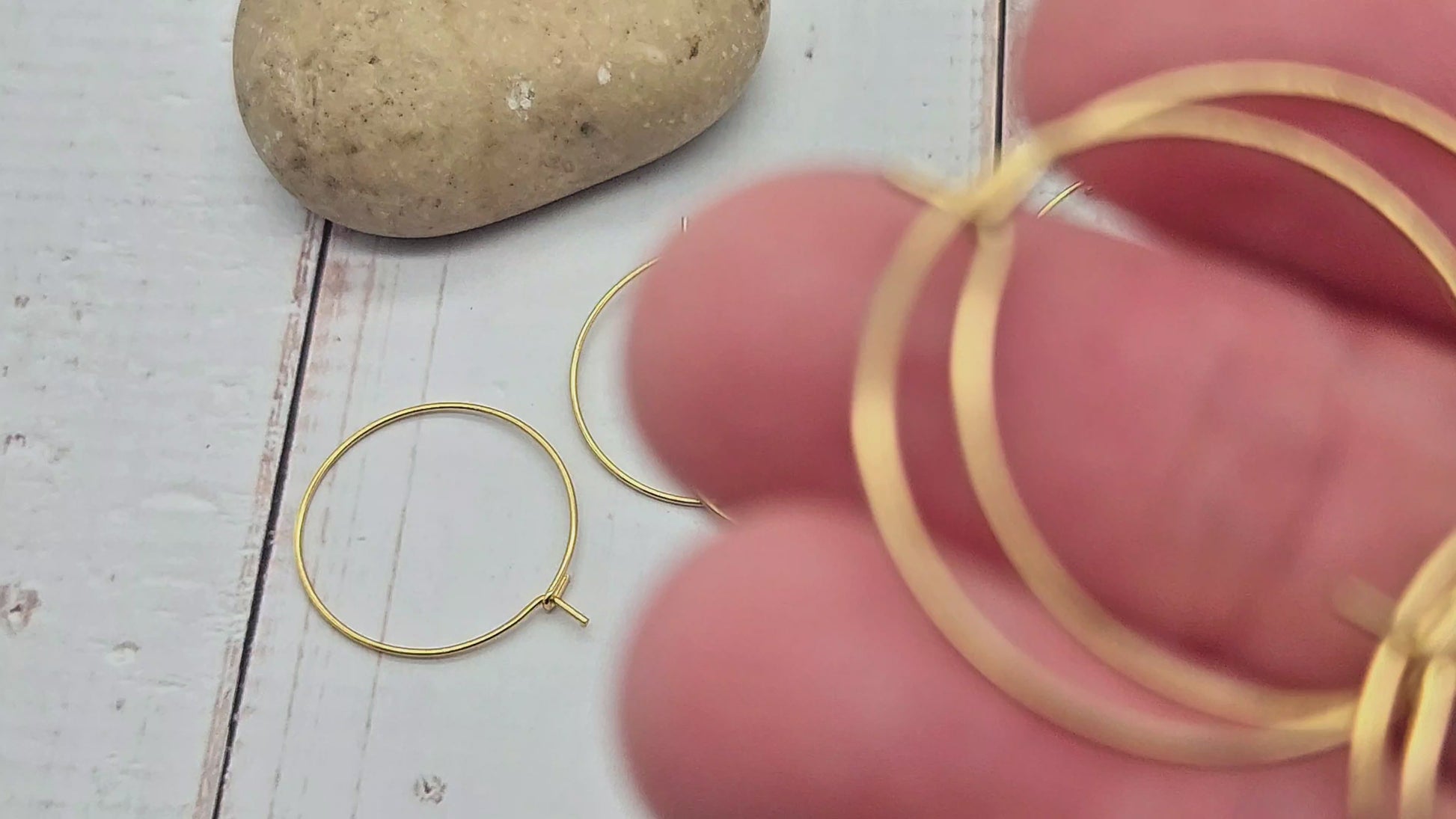 10 créoles rondes 25mm acier inoxydable dorées