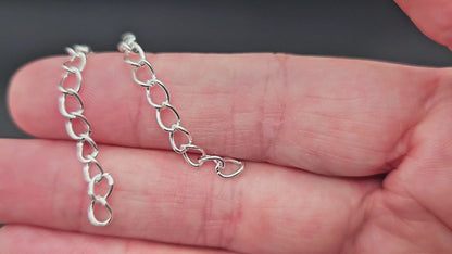 100 chaînettes d'extension maille courbée couleur argent clair