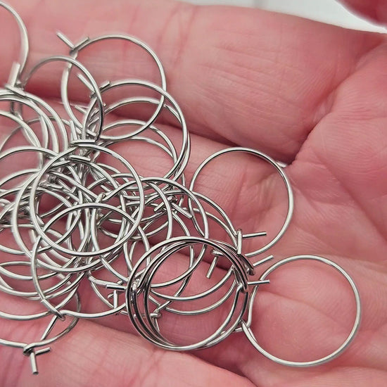 10 créoles rondes 15mm acier inoxydable
