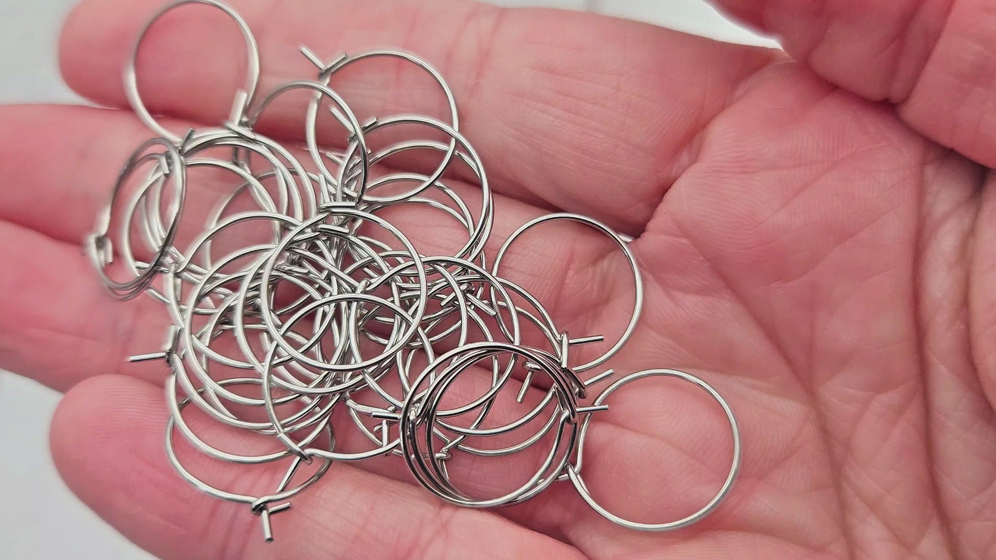 10 créoles rondes 15mm acier inoxydable