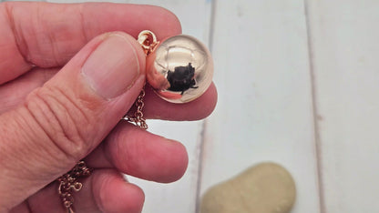 Bola de Grossesse Or Rose – 18mm avec Chaîne et Bélière (80cm)
