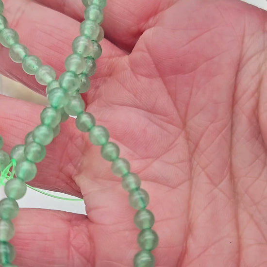 90 perles aventurine rondes 4mm