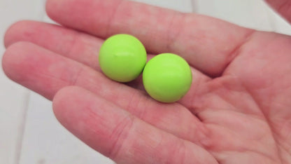 2 perles sonores 16mm couleur vert anis création bolas de grossesse