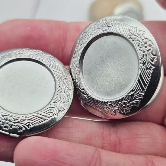 3 médaillons photo plateau cabochon 20mm acier inoxydable