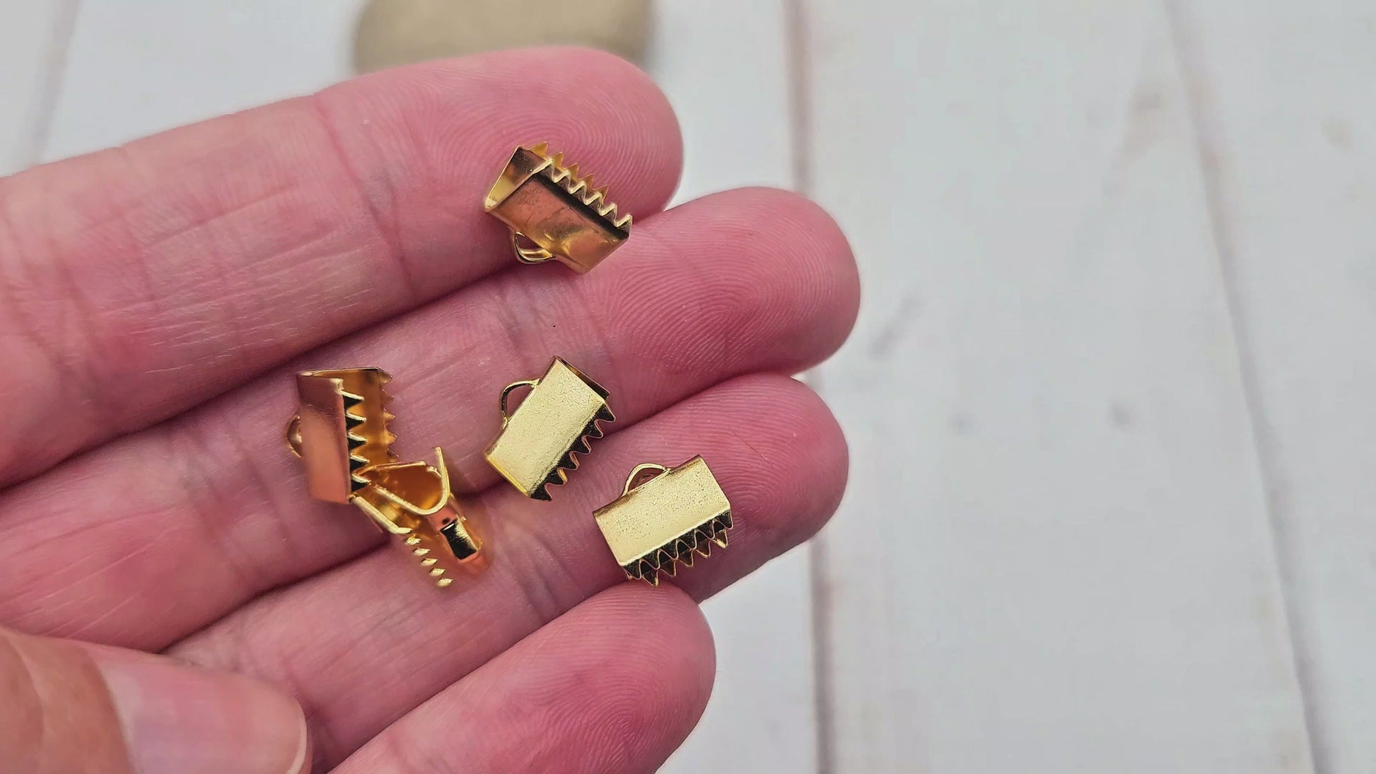 10 embouts fermoirs griffes 8,5mm acier inoxydable doré