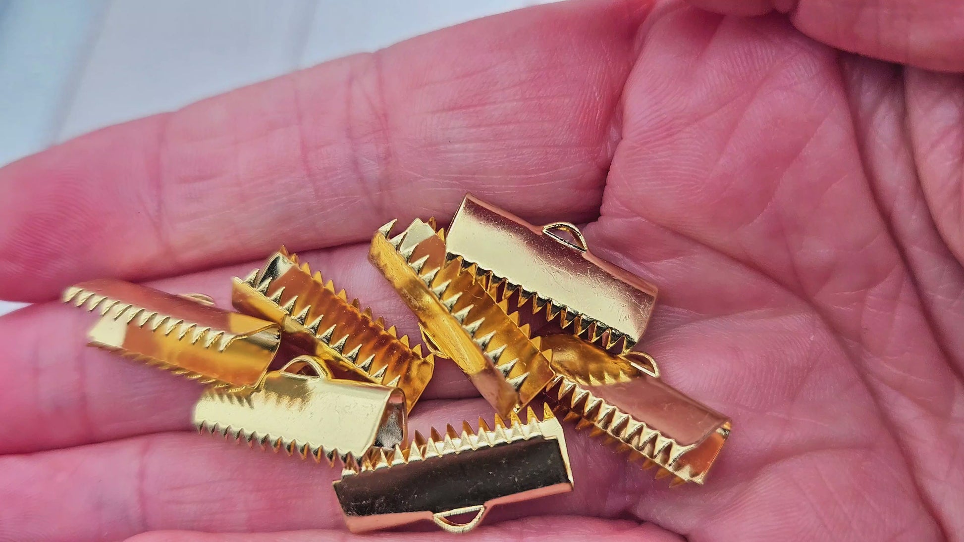 10 embouts fermoirs griffes 20mm acier inoxydable doré