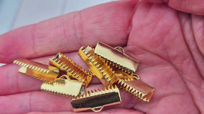 10 embouts fermoirs griffes 20mm acier inoxydable doré